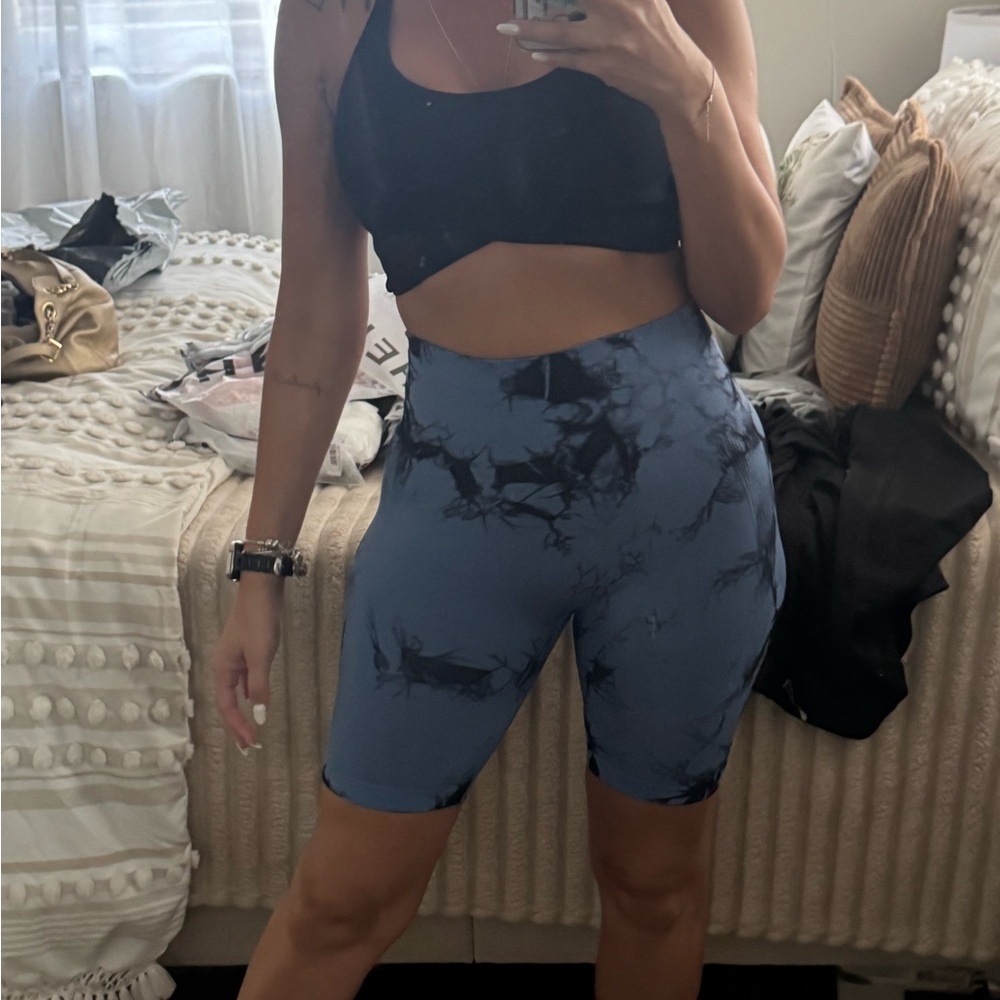 SHEIN Blue and Black Athletic Shorts